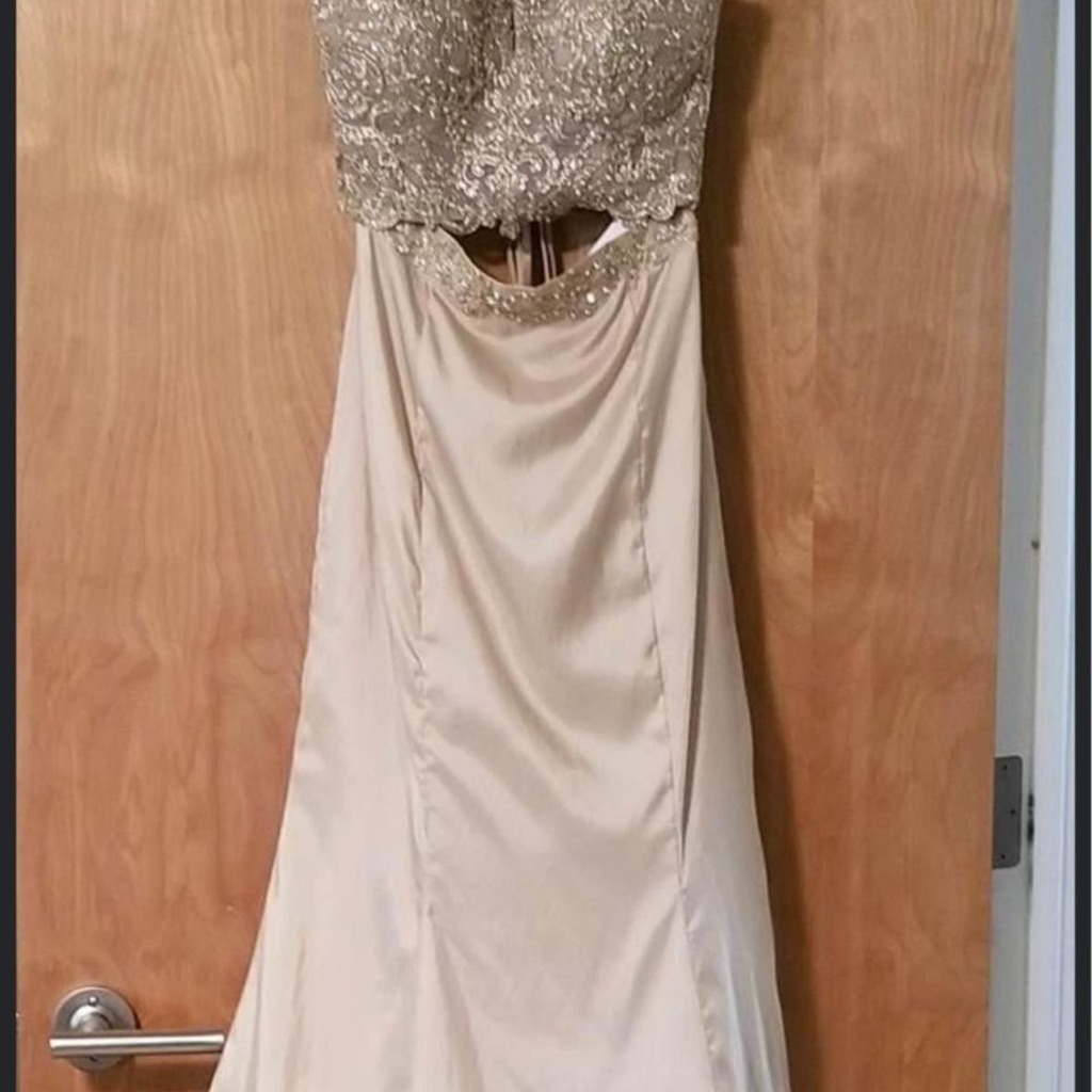 Gold 2 Piece Prom Dress Size 4
